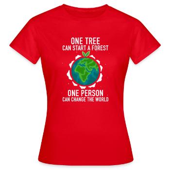 One Tree Can Start a Forest - Frauen T-Shirt - Rot - Vorne - AI Model Female 172 dark (172cm)