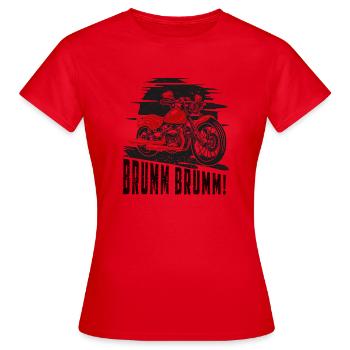 Brumm Brumm! Motorrad Design Unisex - Frauen T-Shirt - Rot - Vorne - AI Model Female 172 dark (172cm)