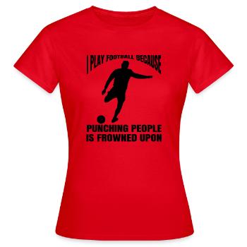 Fußballspieler Fußballdesign Fußballmannschaft - Frauen T-Shirt - Rot - Vorne - AI Model Female 172 dark (172cm)