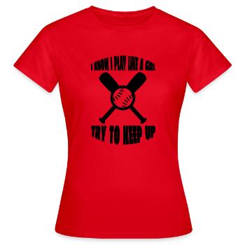 équipe de baseball joueur de baseball joueur de baseball - T-shirt Femme - rouge - Devant - AI Model Female 172 dark (172cm)