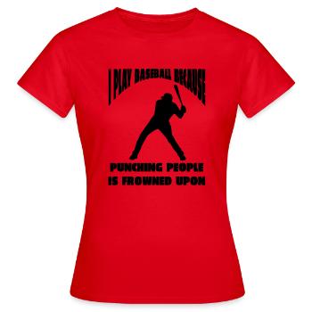 joueur de baseball, joueur de baseball, joueur de baseball de l’équipe de baseball, joueur de baseball - T-shirt Femme - rouge - Devant - AI Model Female 172 dark (172cm)