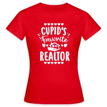 Amors Lieblingsmakler Druck - Frauen T-Shirt - Rot - Vorne - AI Model Female 172 dark (172cm)