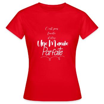 une Mamie Parfaite - T-shirt Femme - rouge - Devant - AI Model Female 172 dark (172cm)