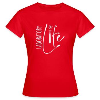 Laborleben - Biologe Wissenschaft Fan Biologie - Frauen T-Shirt - Rot - Vorne - AI Model Female 172 dark (172cm)