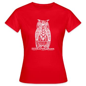 hibou vector art prédateur oiseau nocturne oiseaux amant - T-shirt Femme - rouge - Devant - AI Model Female 172 dark (172cm)