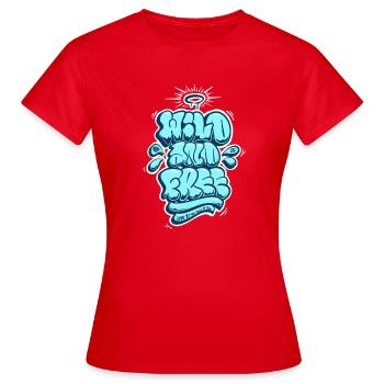 Lettrage Graffiti sauvage et gratuit - T-shirt Femme - rouge - Devant - AI Model Female 172 dark (172cm)