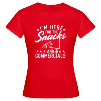 Je suis ici pour les collations et les publicités - Football - T-shirt Femme - rouge - Devant - AI Model Female 172 dark (172cm)