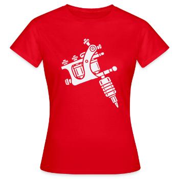 tattoo machine - Women's T-Shirt - red - Front - AI Model Female 172 dark (172cm)
