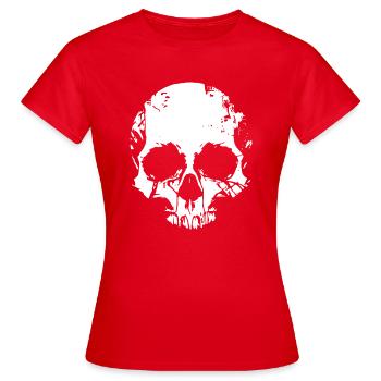 Totenkopf - Frauen T-Shirt - Rot - Vorne - AI Model Female 172 dark (172cm)