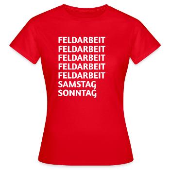Travail sur le terrain - T-shirt Femme - rouge - Devant - AI Model Female 172 dark (172cm)