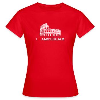 I Love Amsterdam Niederlande Herz Flagge Kolosseum - Frauen T-Shirt - Rot - Vorne - AI Model Female 172 dark (172cm)