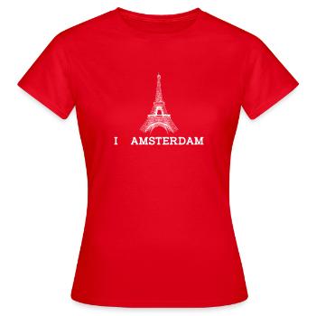 I love Eiffelturm Amsterdam Herz Niederlande - Frauen T-Shirt - Rot - Vorne - AI Model Female 172 dark (172cm)