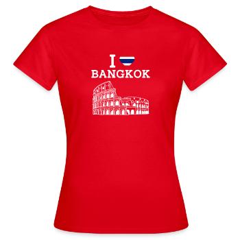 J’aime Bangkok Colisée Jeu de mots Thaïlande Drapeau du cœur - T-shirt Femme - rouge - Devant - AI Model Female 172 dark (172cm)