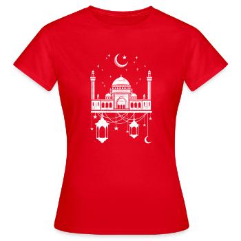 Moschee mit Halbmond - Frauen T-Shirt - Rot - Vorne - AI Model Female 172 dark (172cm)