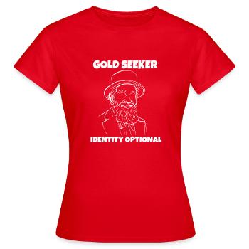 Gold Seeker, Identity Optional - Women's T-Shirt - red - Front - AI Model Female 172 dark (172cm)