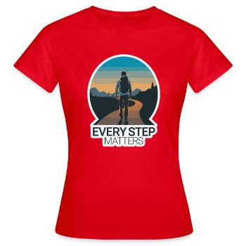 VOYAGE, CHAQUE PAS COMPTE - T-shirt Femme - rouge - Devant - AI Model Female 172 dark (172cm)