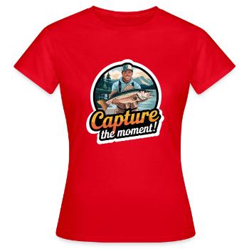 FISCHE, DIE SIE GEFANGEN HABEN - Frauen T-Shirt - Rot - Vorne - AI Model Female 172 dark (172cm)