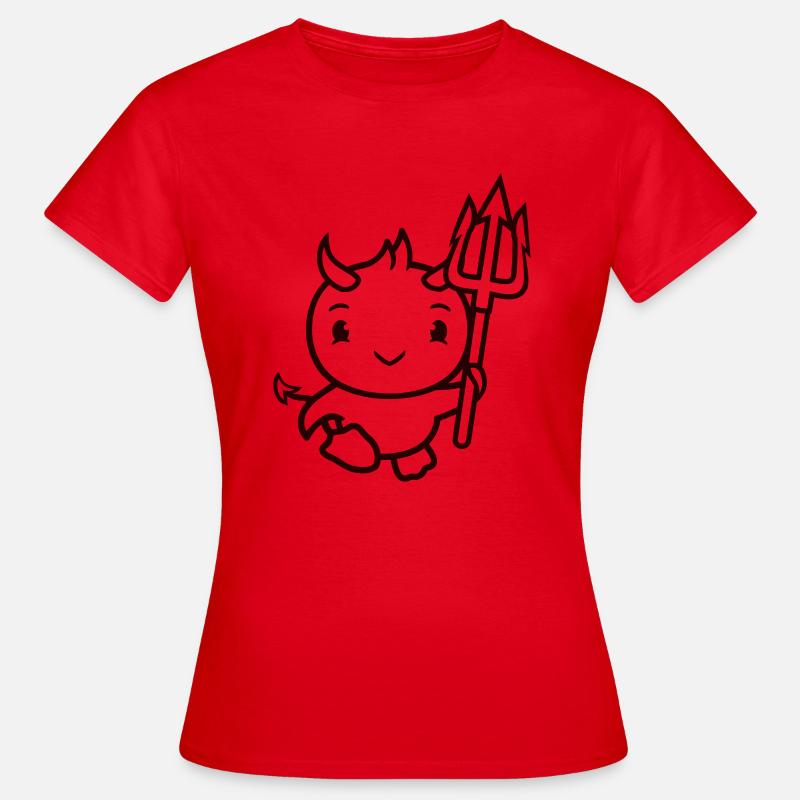 uccello diavolo corna satana tridente inferno male cool - Maglietta da donna - rosso