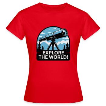 FERNGLAS - Frauen T-Shirt - Rot - Vorne - AI Model Female 172 dark (172cm)