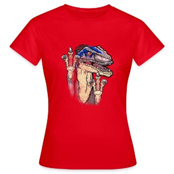 Jurassic Universe Blue Raptor Clever T REX prehistoric - Women's T-Shirt - red - Front - AI Model Female 172 dark (172cm)