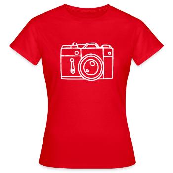 Camera - Photographer - Photographer T-Shirt - Photographer - Women's T-Shirt - red - Front - AI Model Female 172 dark (172cm)