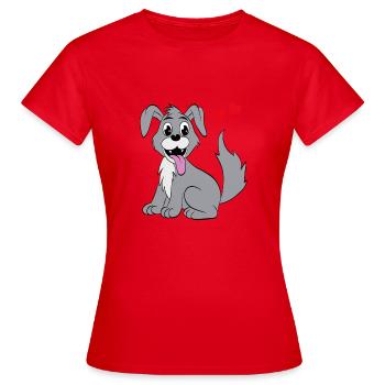 Chien mignon - T-shirt Femme - rouge - Devant - AI Model Female 172 dark (172cm)