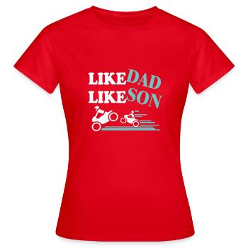 Comme papa comme fils Motocross - T-shirt Femme - rouge - Devant - AI Model Female 172 dark (172cm)