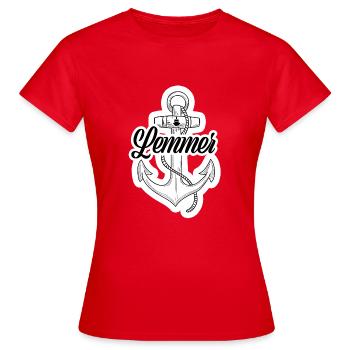 Lemmer Anker - Holland | Niederlande | De Lemmer - Frauen T-Shirt - Rot - Vorne - AI Model Female 172 dark (172cm)