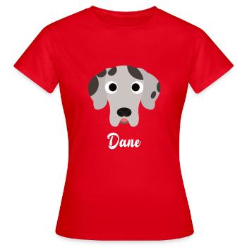 Dane - Great Dane - Women's T-Shirt - red - Front - AI Model Female 172 dark (172cm)