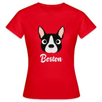 Boston - Bostoner Bullterrier - Frauen T-Shirt - Rot - Vorne - AI Model Female 172 dark (172cm)