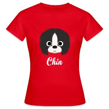 Chin - Chin Japonais - T-shirt Femme - rouge - Devant - AI Model Female 172 dark (172cm)
