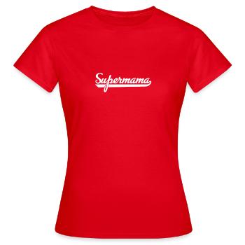 Supermama - T-shirt Femme - rouge - Devant - AI Model Female 172 dark (172cm)