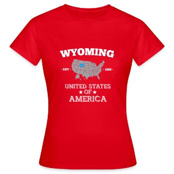 Wyoming - Frauen T-Shirt - Rot - Vorne - AI Model Female 172 dark (172cm)