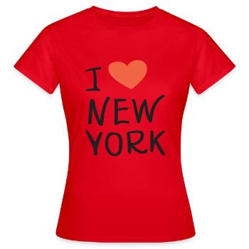 I Love New York - Frauen T-Shirt - Rot - Vorne - AI Model Female 172 dark (172cm)