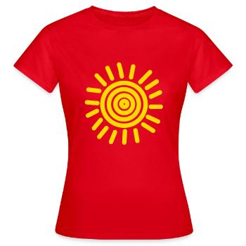 Sun - Women's T-Shirt - red - Front - AI Model Female 172 dark (172cm)
