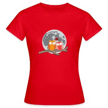 Animal Love - Couple de chouettes - T-shirt Femme - rouge - Devant - AI Model Female 172 dark (172cm)