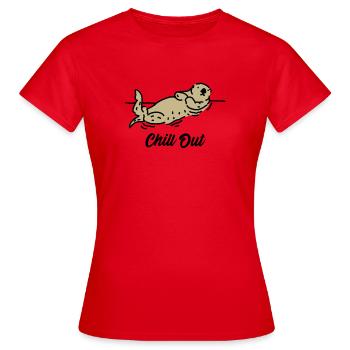 Chill Out Otter Cadeau - T-shirt Femme - rouge - Devant - AI Model Female 172 dark (172cm)