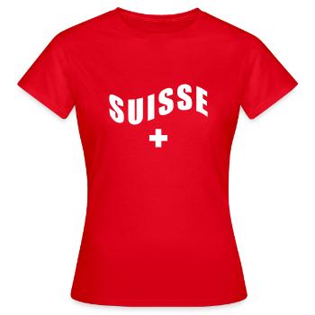 Suisse - Suisse - Suisse - T-shirt Femme - rouge - Devant - AI Model Female 172 dark (172cm)
