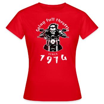 50th Birthday Going full throttle since 1974 - Women's T-Shirt - red - Front - AI Model Female 172 dark (172cm)