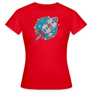 Rétro-fusée Planet Espace Sci-fi Grunge - T-shirt Femme - rouge - Devant - AI Model Female 172 dark (172cm)
