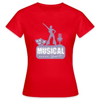 Danse de comédie musicale - T-shirt Femme - rouge - Devant - AI Model Female 172 dark (172cm)