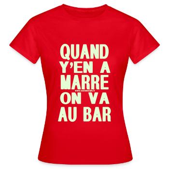 wenn sie krank y'en Sie den roten Balken gehen - Frauen T-Shirt - Rot - Vorne - AI Model Female 172 dark (172cm)