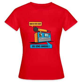 Ils sont différents ! - T-shirt Femme - rouge - Devant - AI Model Female 172 dark (172cm)