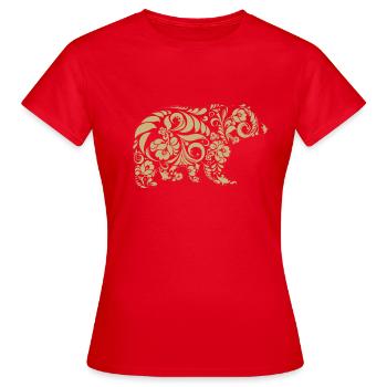 tragen - Frauen T-Shirt - Rot - Vorne - AI Model Female 172 dark (172cm)