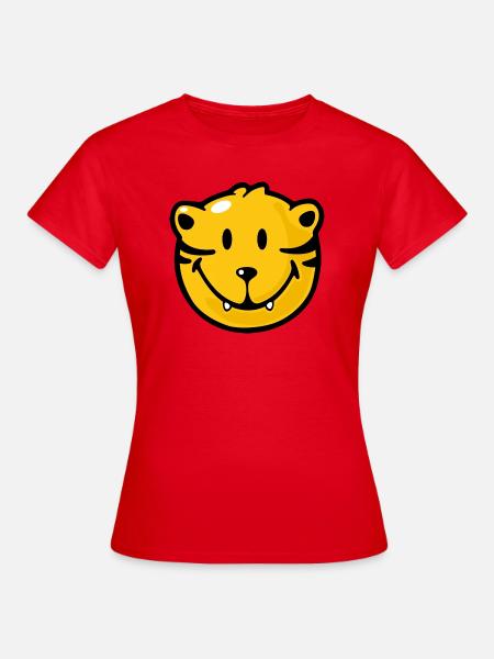 Smiley Tiger - Frauen T-Shirt - Rot
