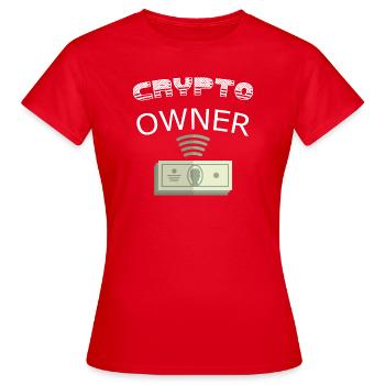 Bitcoin Trading Crypto Stocks - T-shirt Femme - rouge - Devant - AI Model Female 172 dark (172cm)