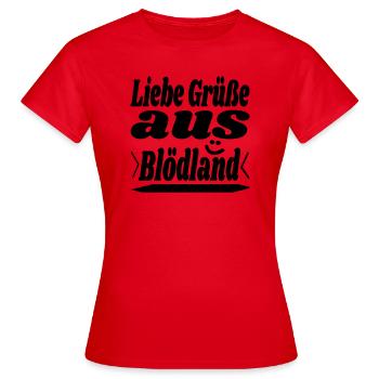 liebe grüße - Frauen T-Shirt - Rot - Vorne - AI Model Female 172 dark (172cm)