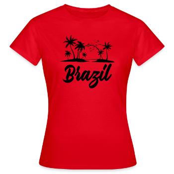 Brazil - Women's T-Shirt - red - Front - AI Model Female 172 dark (172cm)