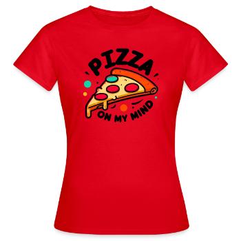 Pizza in meinem Kopf - Frauen T-Shirt - Rot - Vorne - AI Model Female 172 dark (172cm)