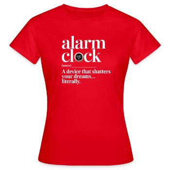 Design humoristique « Définition du réveil » - T-shirt Femme - rouge - Devant - AI Model Female 172 dark (172cm)